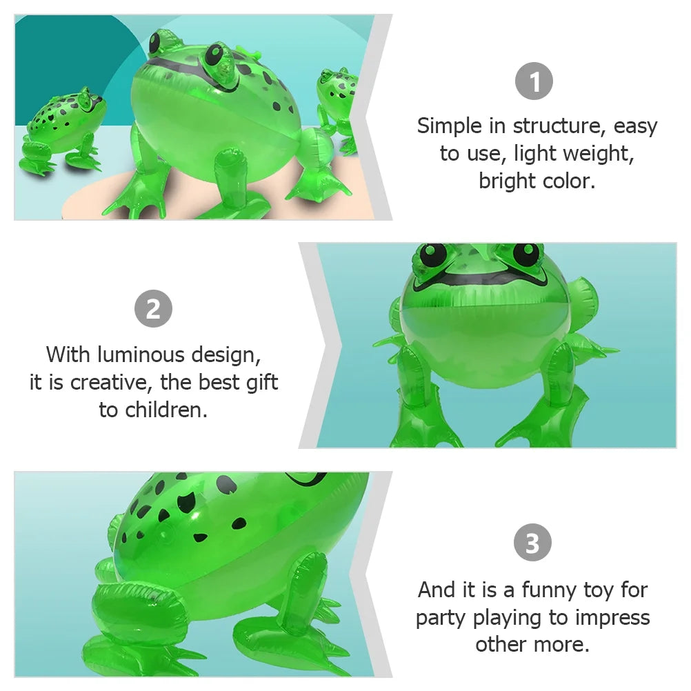 Luminous Inflatable Frog Toys Party Decor Funny Blow Up Toy U457345