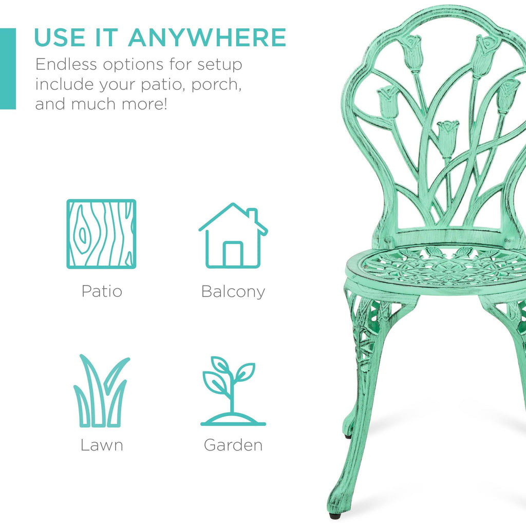 3-Piece Cast Aluminum Patio Bistro Furniture Set A75575