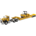 Cat Caterpillar CT660 Day Cab w/Lowboy Trailer & CB-534D XW Vibratory Asphalt Compactor 2 PC Set 1/50 Diecast Masters Z440109