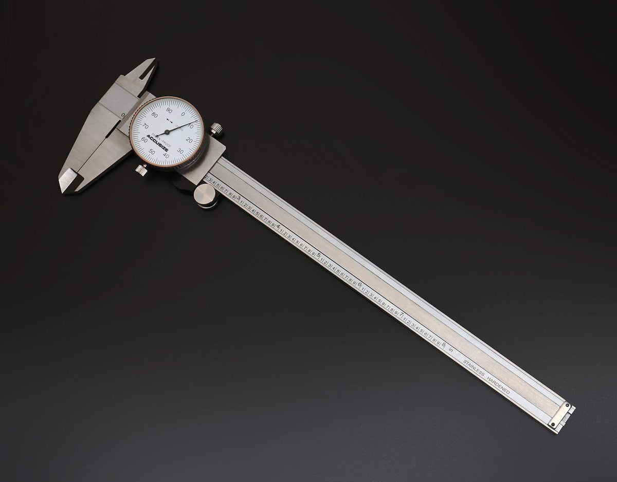 0-8'' by 0.001'' Precision Dial Caliper, Stainless Steel H105572