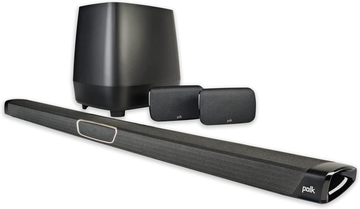 Black Home Theater Surround Sound Bar with Wireless Subwoofer and Two Speakers B4161