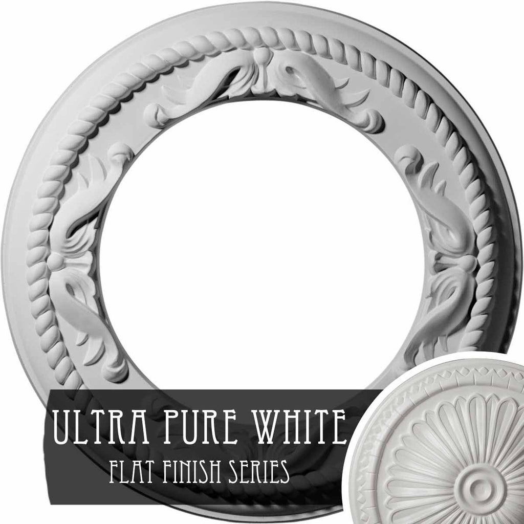 Roped Medway Ceiling Medallion, Hand-Painted Ultra Pure White Q6271