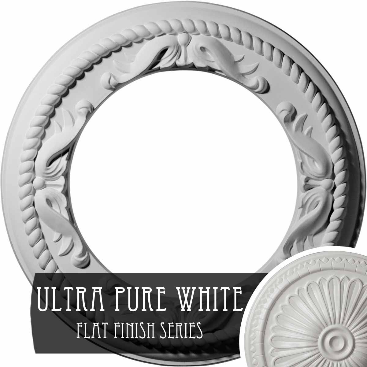 Roped Medway Ceiling Medallion, Hand-Painted Ultra Pure White Q6271