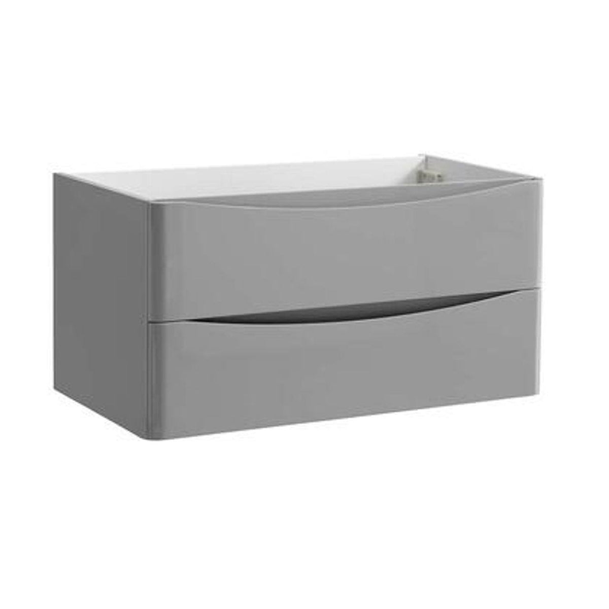 Glossy Gray Wall Hung Bathroom Cabinet V598325