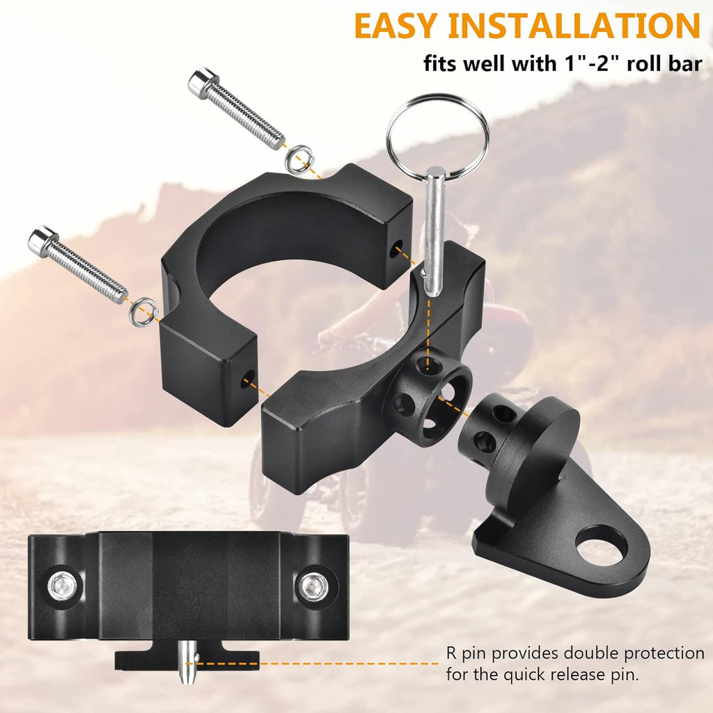2PCS Quick-Release UTV Flag Pole Mounting Bracket for 1-2in Roll Bar Z1115