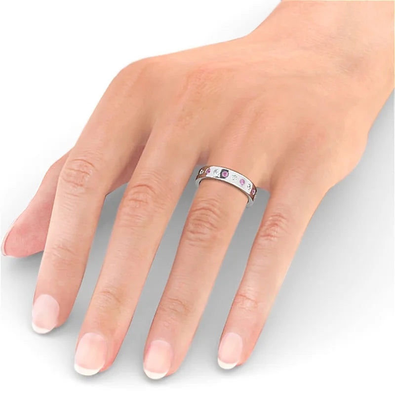 14K White Gold Eternity Band W460