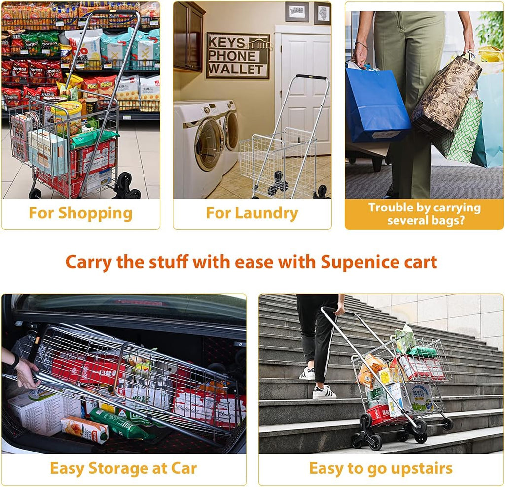 Collapsible Utility Cart with Wheels, 66 LBS Capacity T628839
