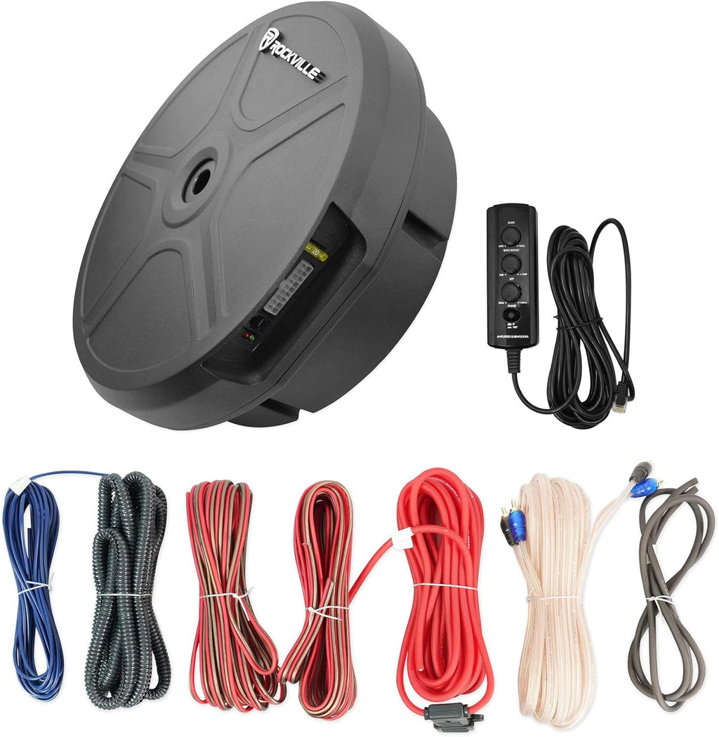 8 Slim Under-Seat Powered Car Audio Subwoofer O6771