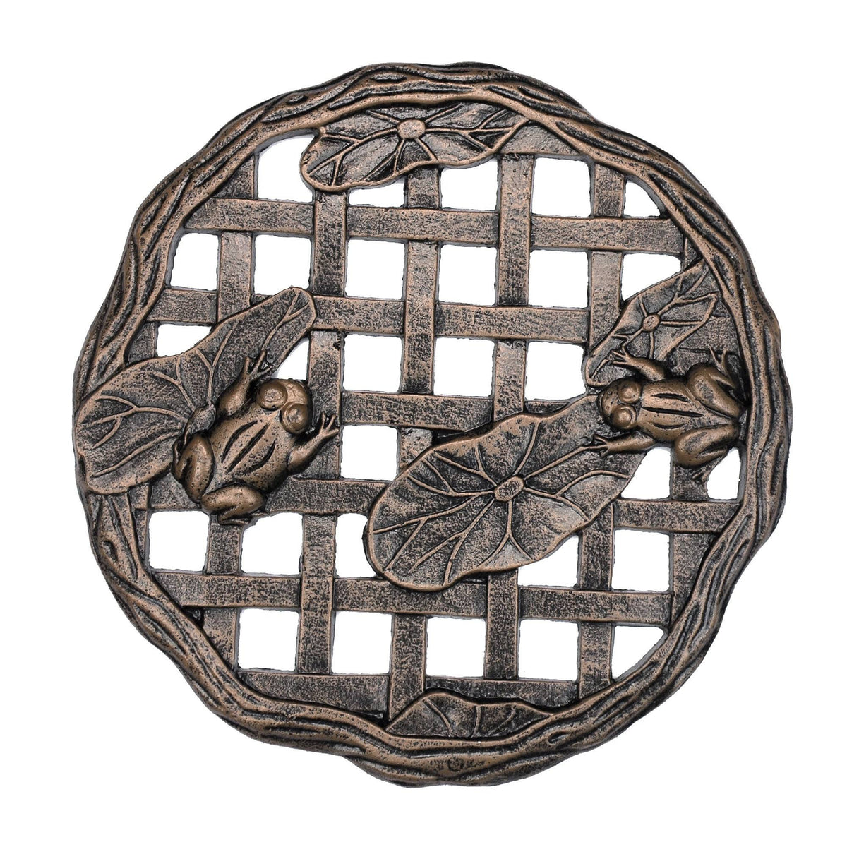 Brown/Black Cast Aluminum Frog Stepping Stone C9700
