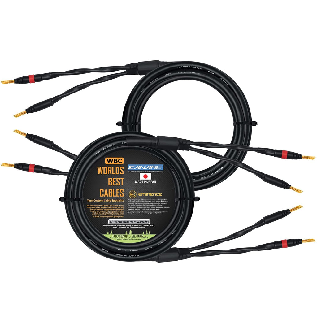 Canare 4S11 Star-Quad Speaker Cable Pair with Gold Banana Connectors L445862