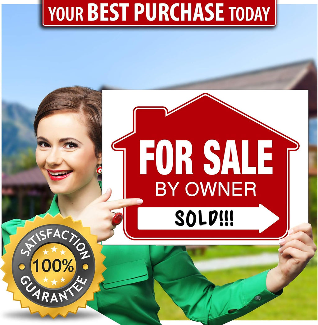 For Sale Signs (5 Pack) Double-Sided Yard Sign Stakes with Directional Arrows C9796