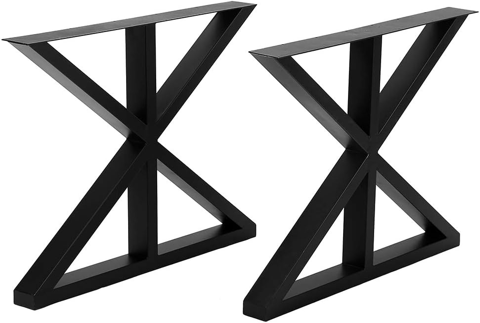 Black Cast Iron Metal Table Legs 2 Pcs G441196