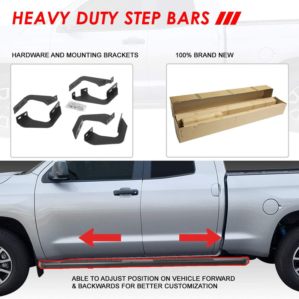 5.5 Inches Stainless Steel Black Powdercoated Side Step Nerf Bar Running Boards C8034