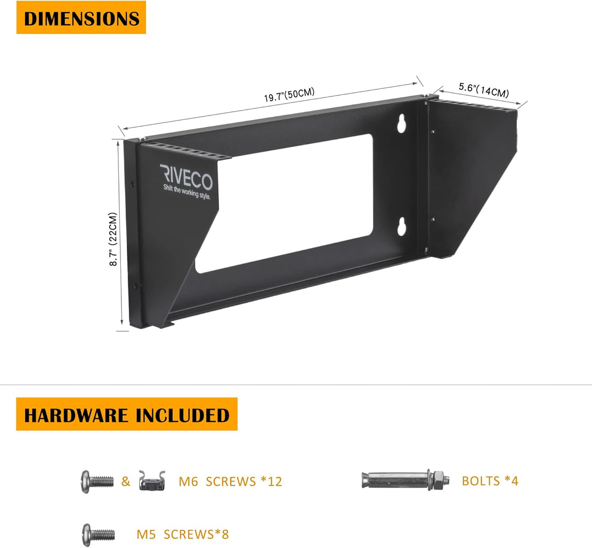Black Wall Mount Rack Pack of 2 B33006