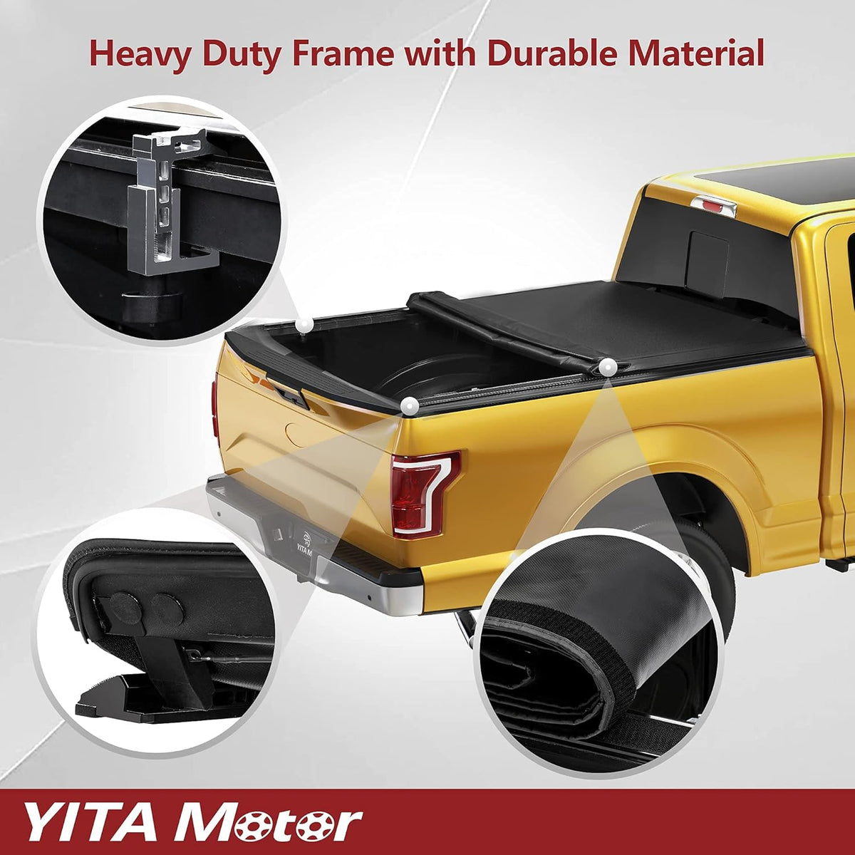 Soft Roll Up Truck Bed Tonneau Cover for 6.6 ft Bed O96222
