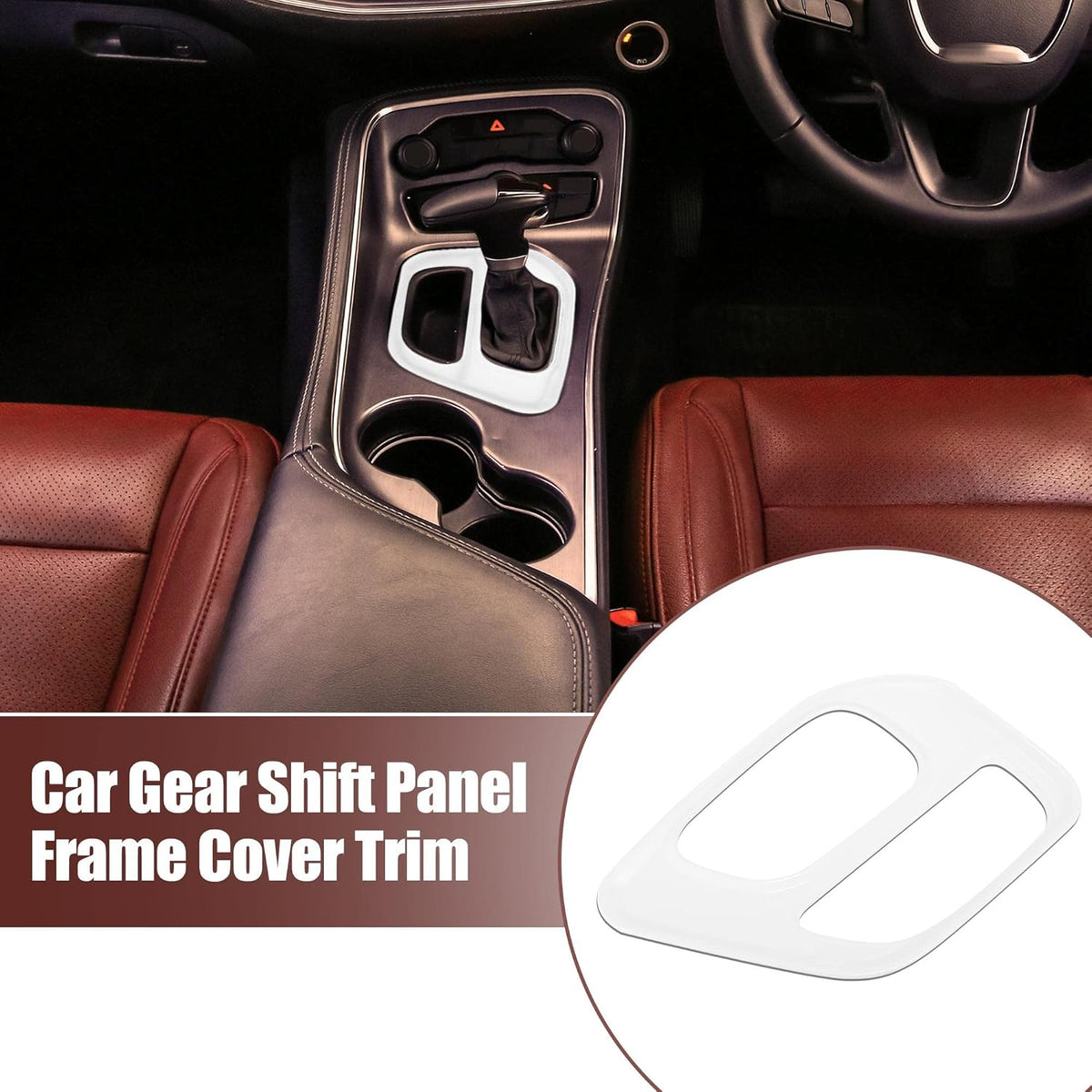 White Gear Shift Panel Cover Trim for Dodge Challenger I2379