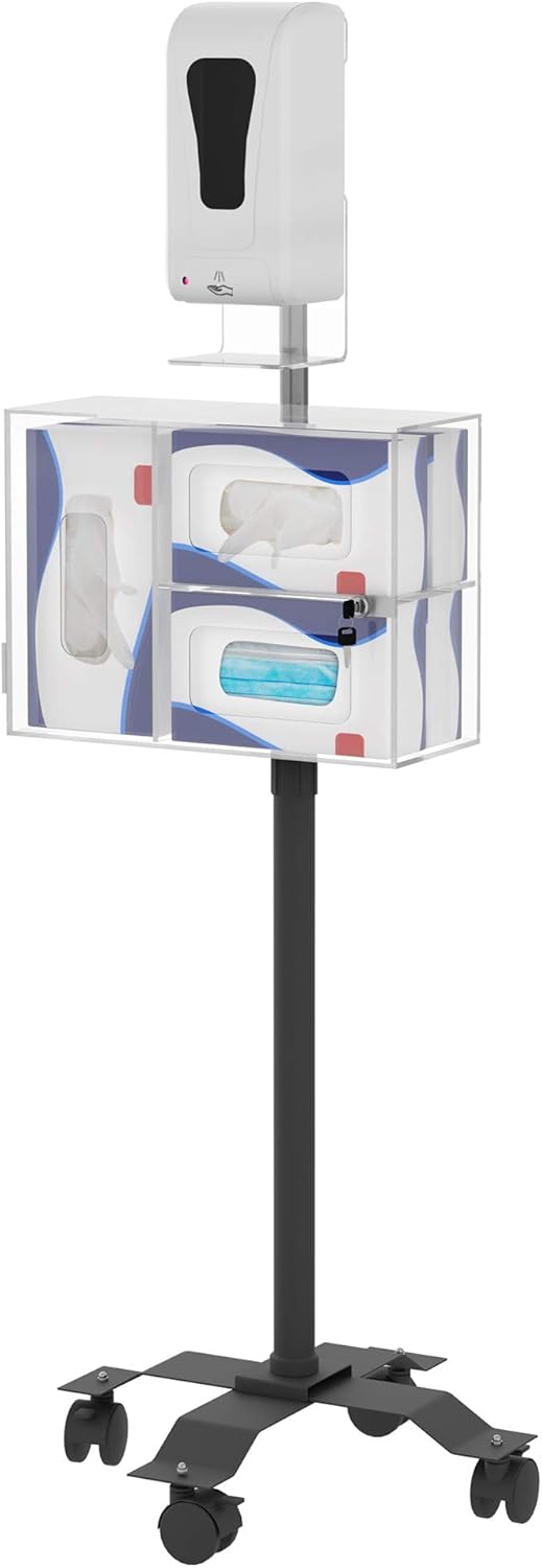 Heavy-Duty Acrylic Hand Sanitizing Station with Contactless Dispenser N943