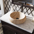 Sandstone Vessel Sink Ensemble with Antique Bronze Finish Faucet, Pop-Up Drain, and Sink Ring B286143