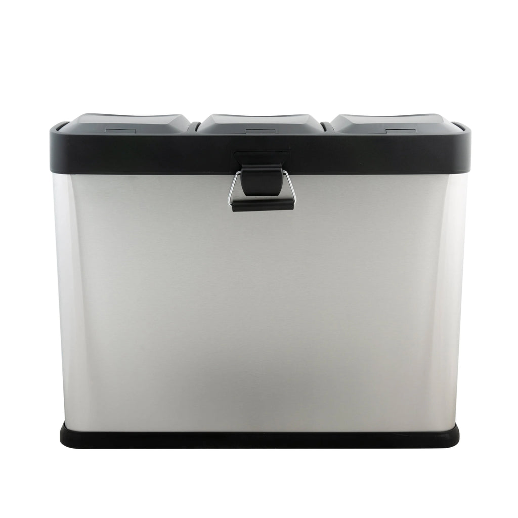 45 Liter 3 Compartment Stainless Recycle Bin I8951