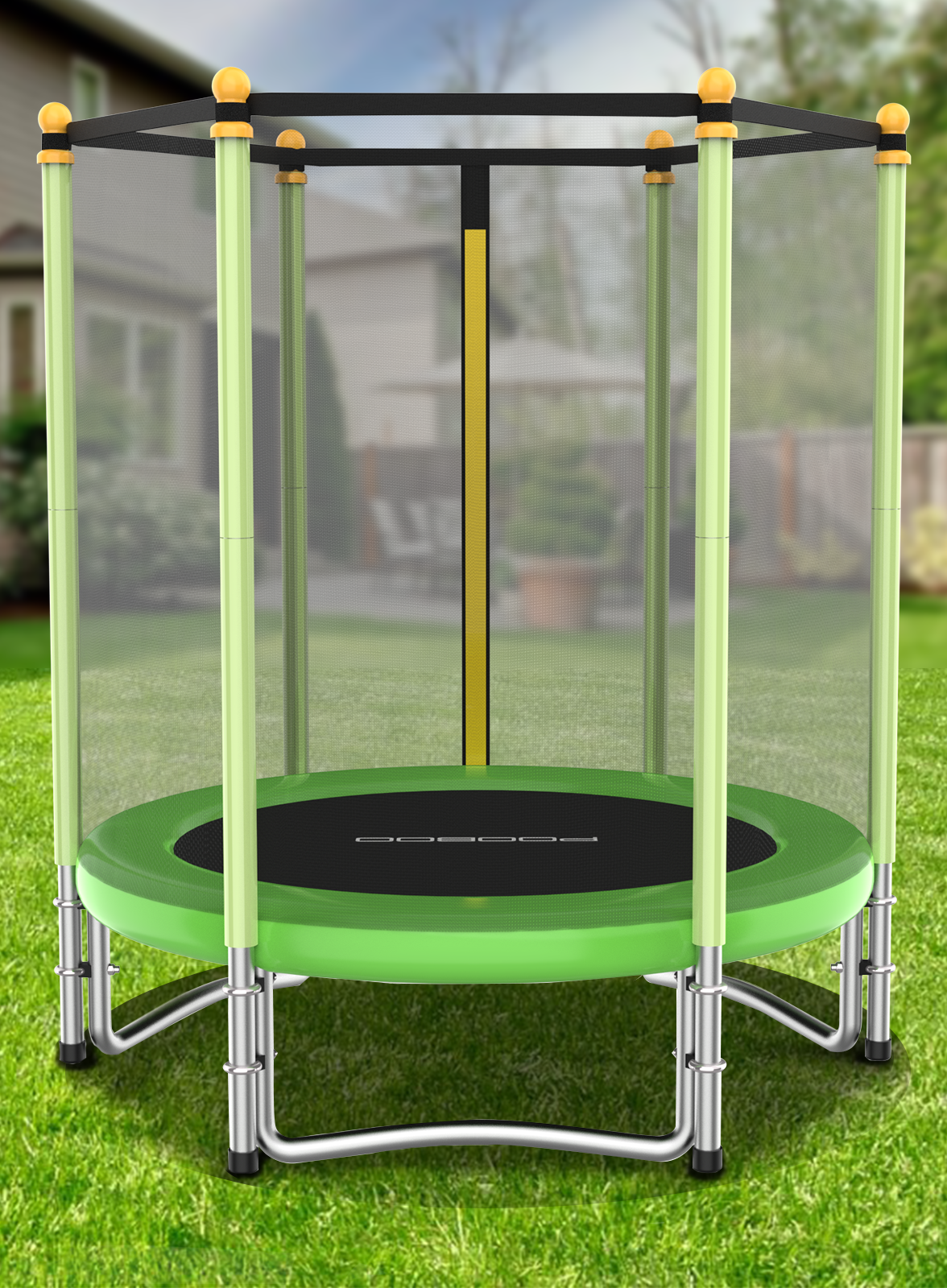 55" Kids Trampoline with Safety Enclosure Net C72555