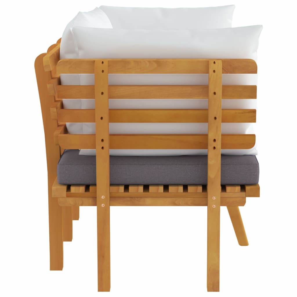 2-Seater Patio Sofa with Cushions Solid Acacia Wood Q1301