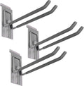 Slat Wall Storage Organizer with 8 Inch Locking Double Hooks (3 Pack) G239