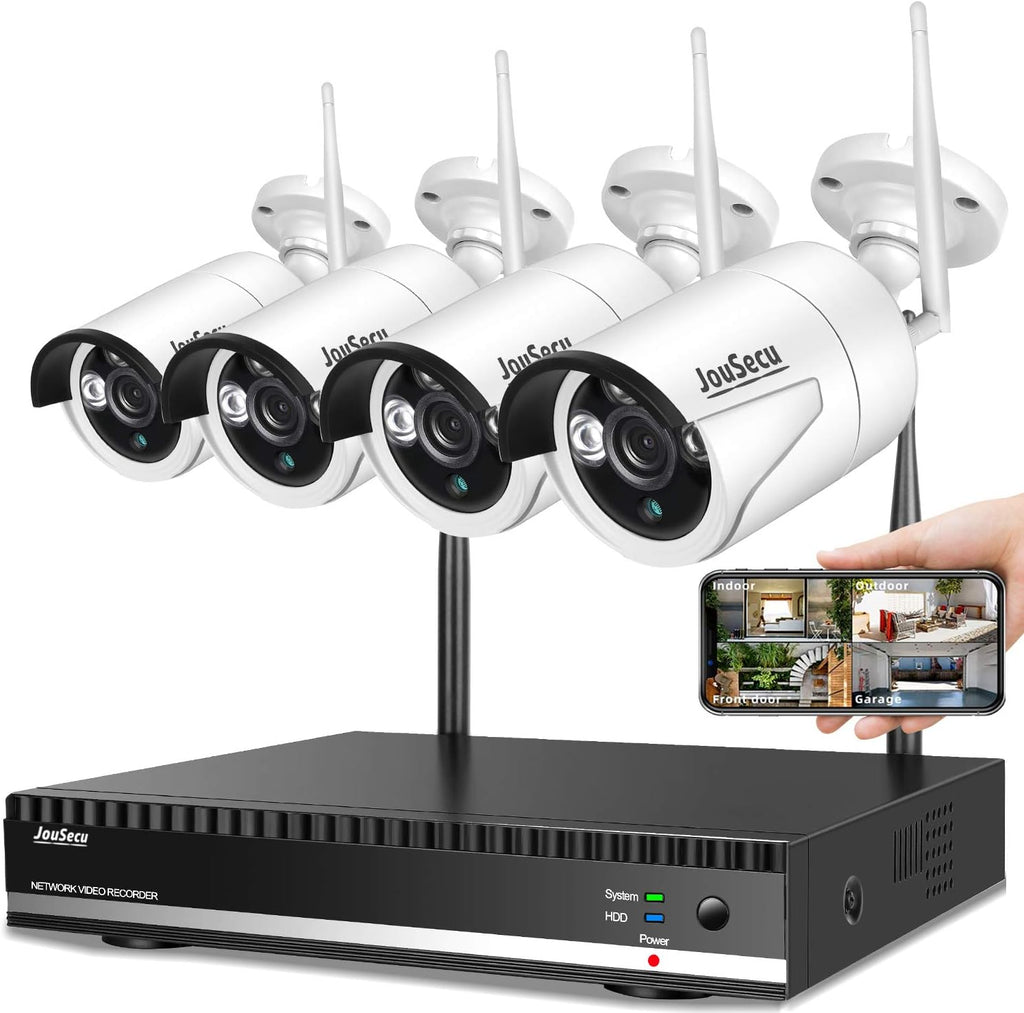 Wireless Security Camera System with 8CH NVR 4Pcs 1080P Night Vision Motion Detection Waterproof V9710