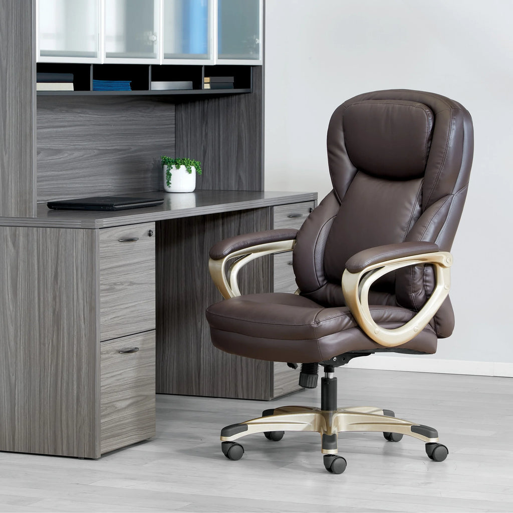 Cream Bonded Leather Executive Office Chair N99423