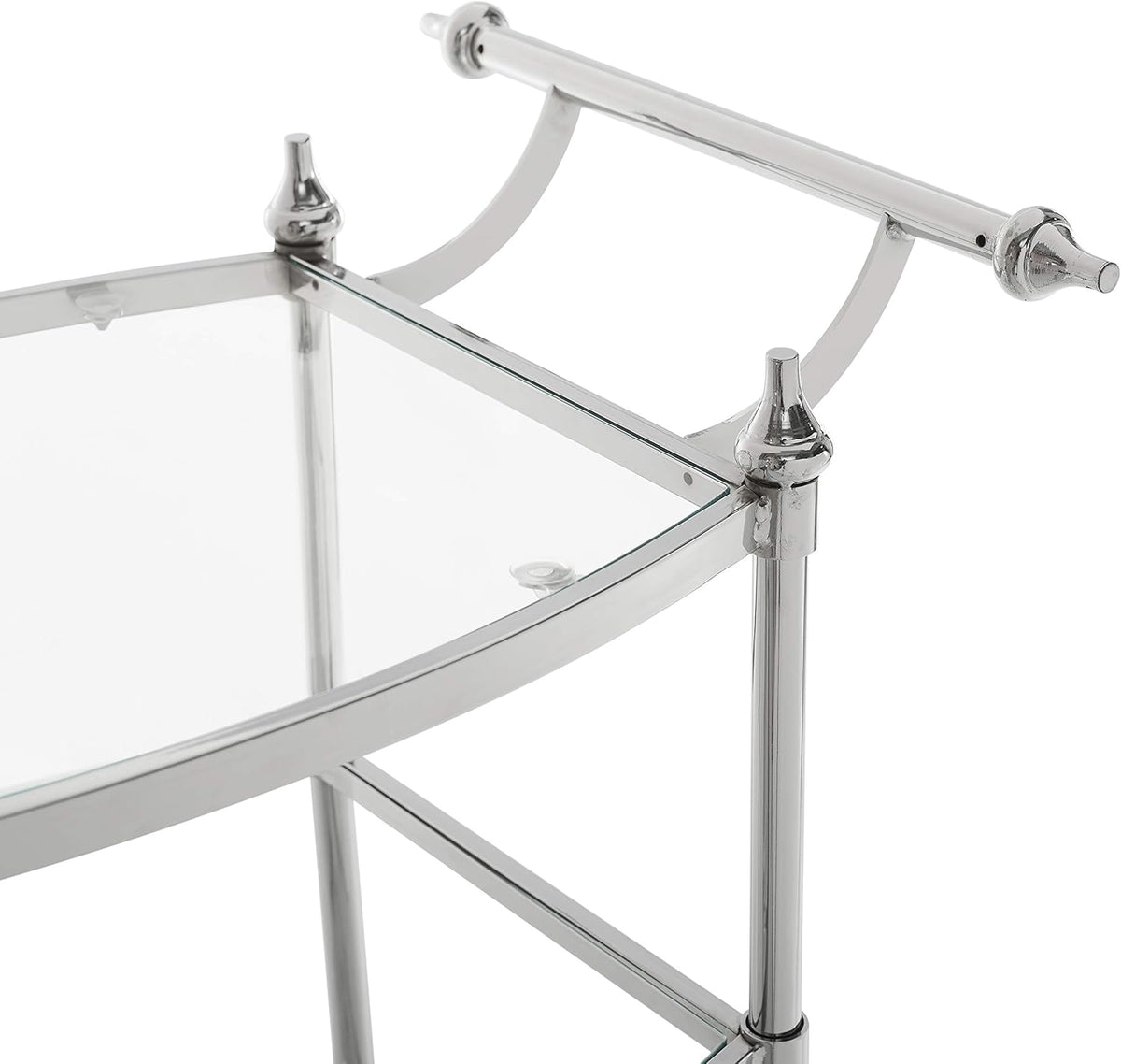 Chrome and Clear Glass Mobile Bar Cart L151