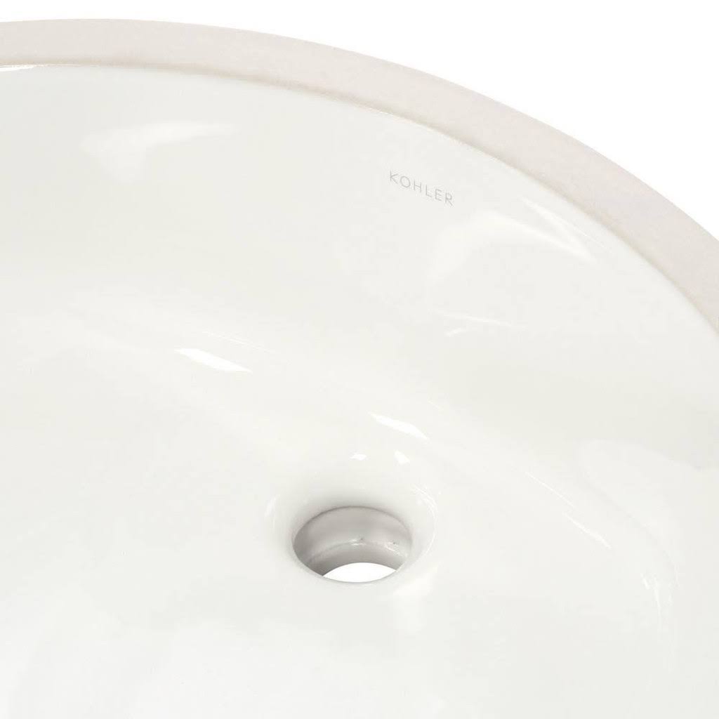 White Undermount Oval Bathroom Sink with Overflow T97886