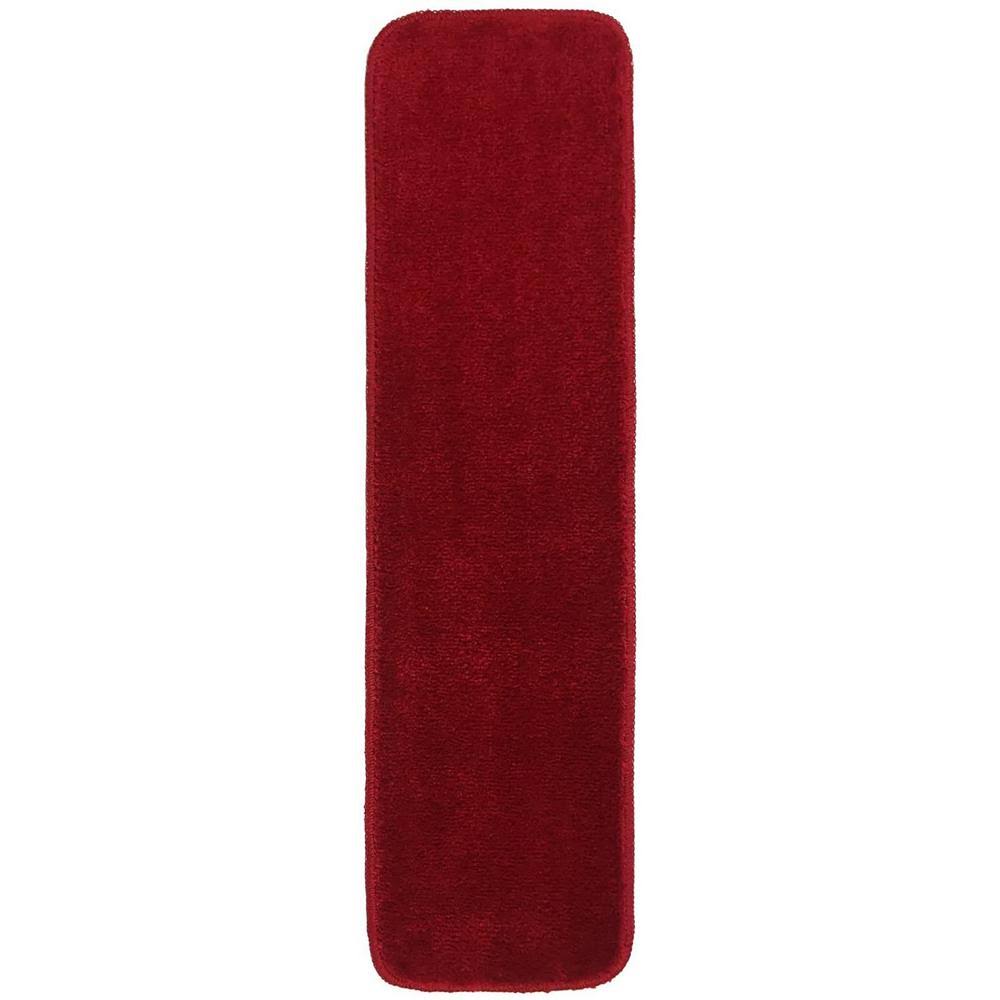 Red 7 inch x 24 inch Slip Resistant Carpet Stair Treads Set of 15 M6797