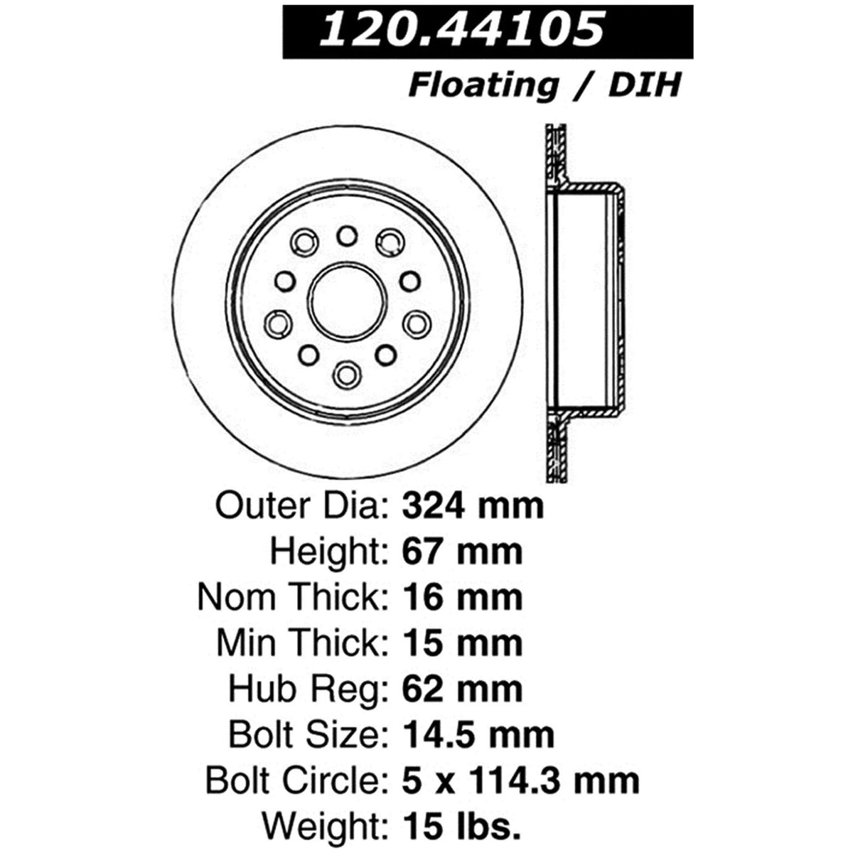 Cross Drilled Brake Rotor I673