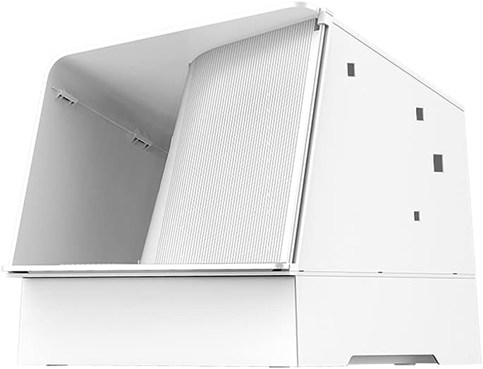 White Semi-Enclosed Cat Litter Box with Litter Scoop R43108
