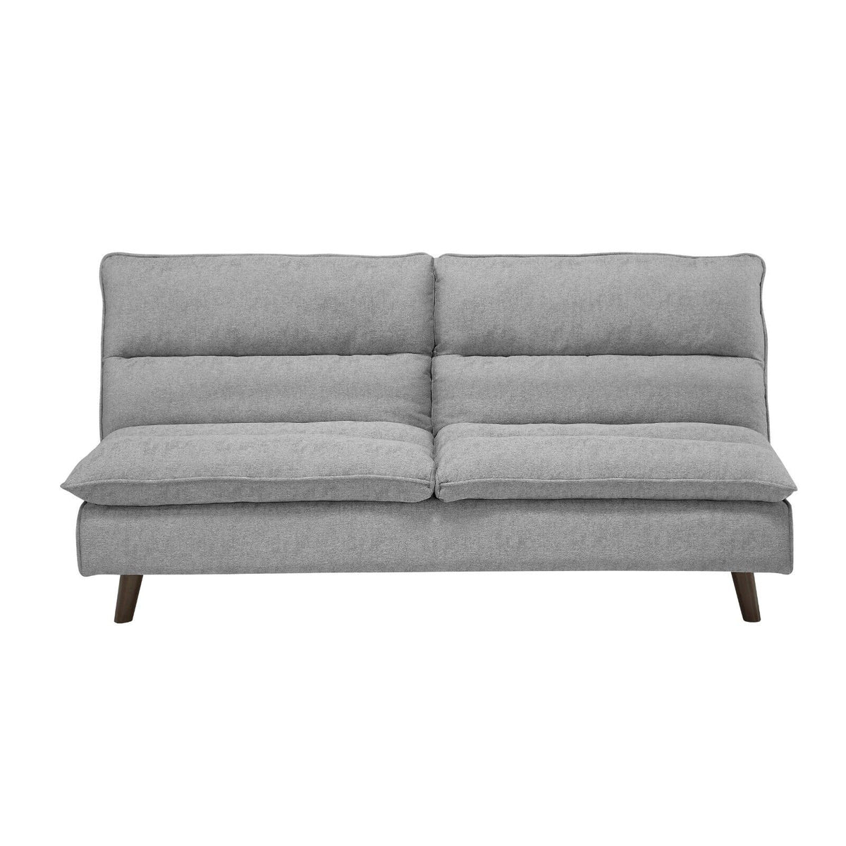Grey Textured Fabric Convertible Sofa with Wooden Legs T554