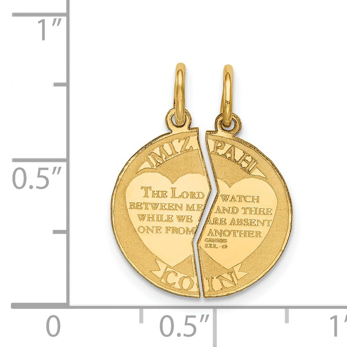 14k Yellow Gold 2-Piece Break Apart Round Pendant 22 mm x 17 mm R78277