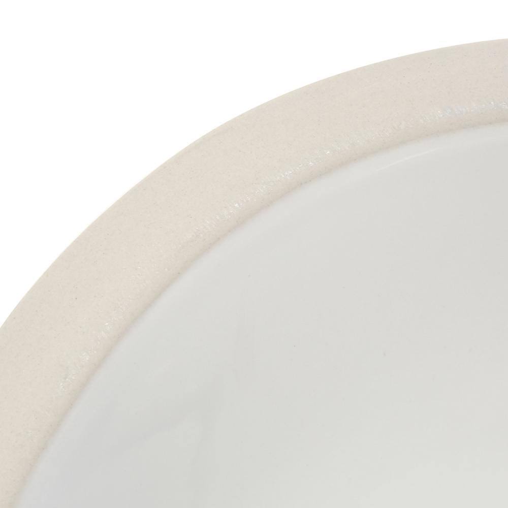 White Undermount Oval Bathroom Sink with Overflow T97886