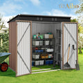Light Brown Outdoor Storage Shed with Lockable Doors R92069