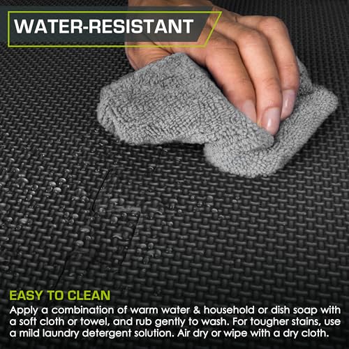 Black EVA Foam Interlocking Exercise Mat - 3/4 inch - 96 Sq Ft - 24 Tiles Y706001