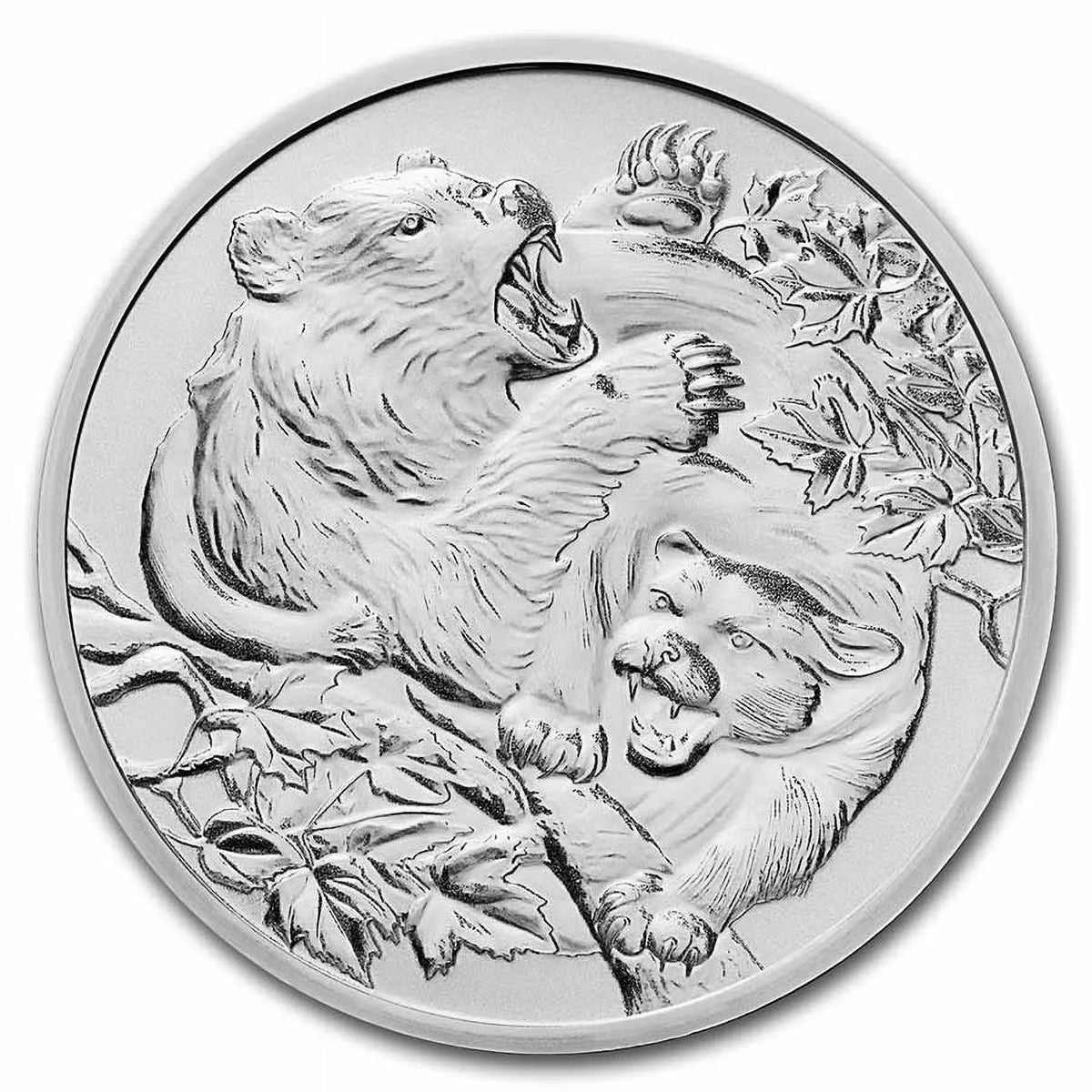 1 oz Silver Cougar vs Bear Coin I741
