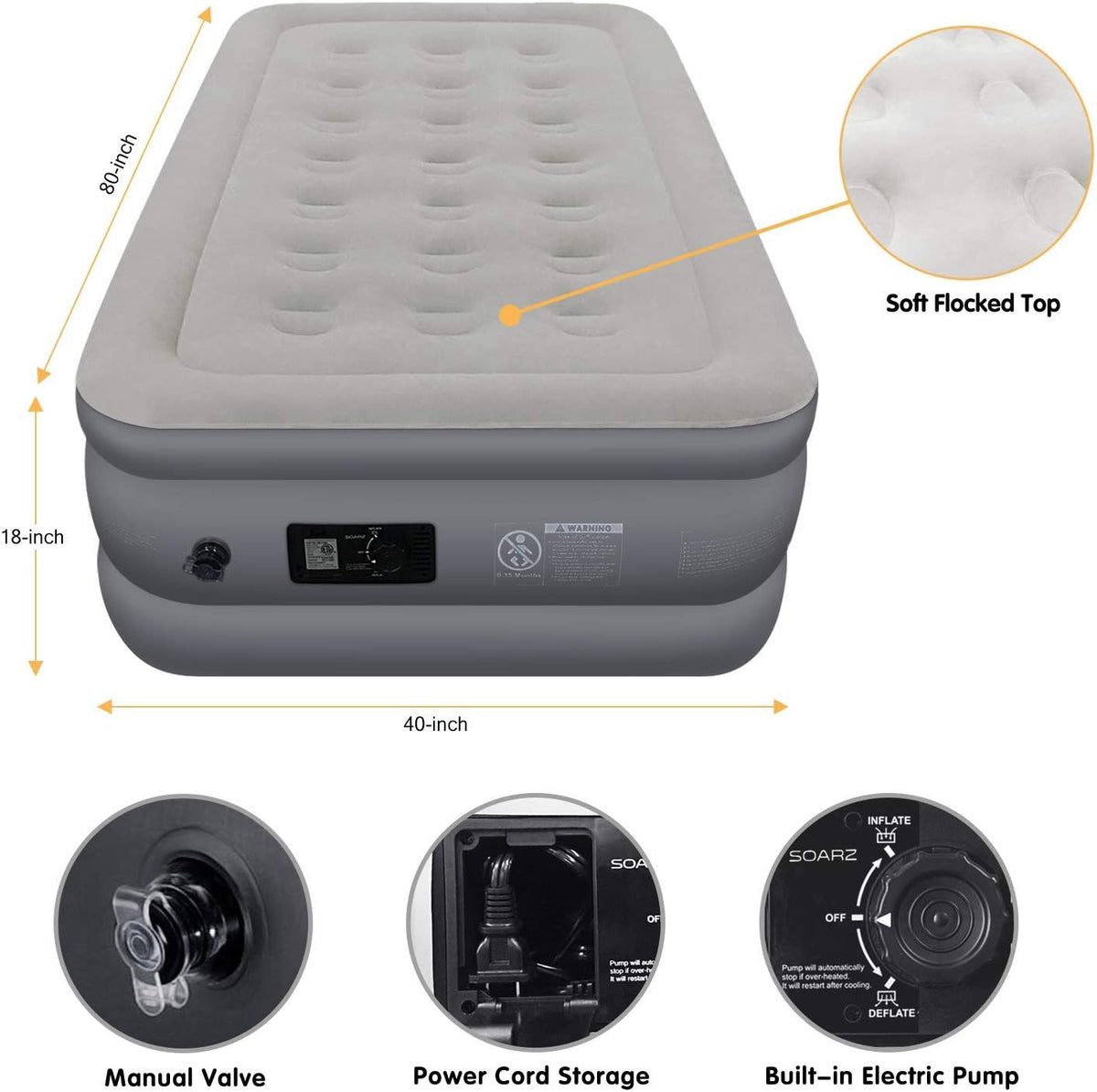 Queen Air Mattress with Built-in Pump Y17838