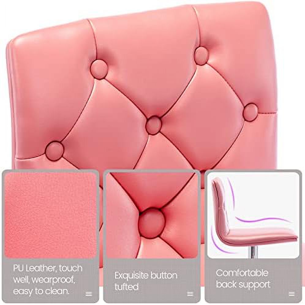Red PU Leather Swivel Barstools Set of 2 U69239