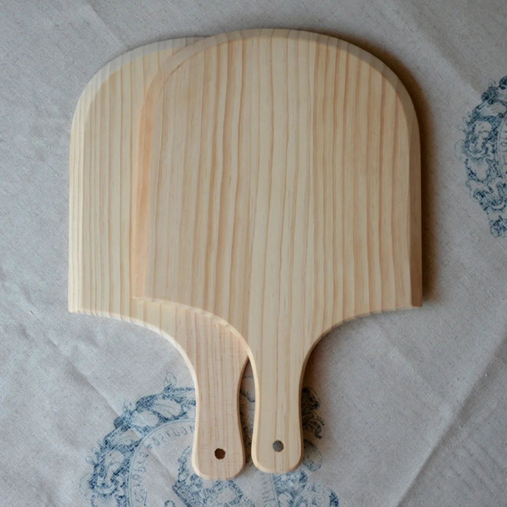 Natural Wooden Pizza Peel Charcuterie Board Q55478