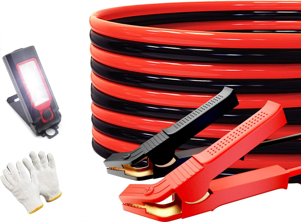 Heavy Duty Jumper Cables 1 Gauge x 30Ft 900AMP with Reverse Polarity Protection V403