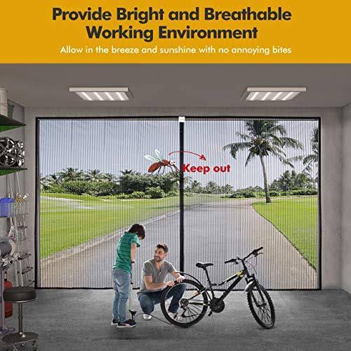 Magnetic Garage Door Screen 9x7ft with Heavy Duty Mesh Curtain I14766