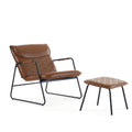 Dark Brown Accent Chair and Ottoman Set O838913