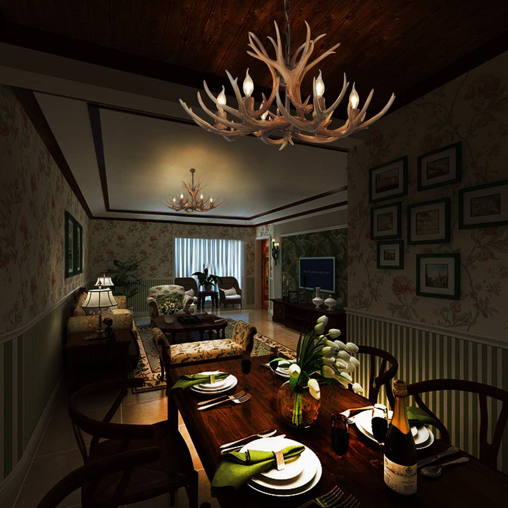 Antler Chandelier 6 Light Deer Horn Ceiling Light N2223