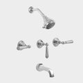 Polished Black Three Valve Tub and Shower Set M339