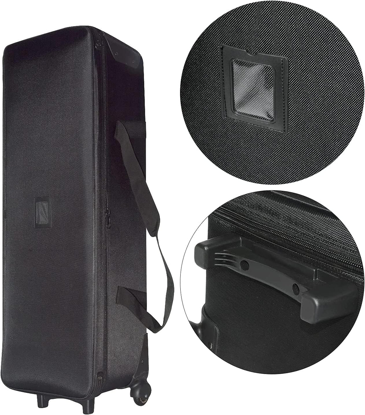 Camera Trolley Case with Straps Padded Compartment and Wheels 44x15x11.8 inches Q941