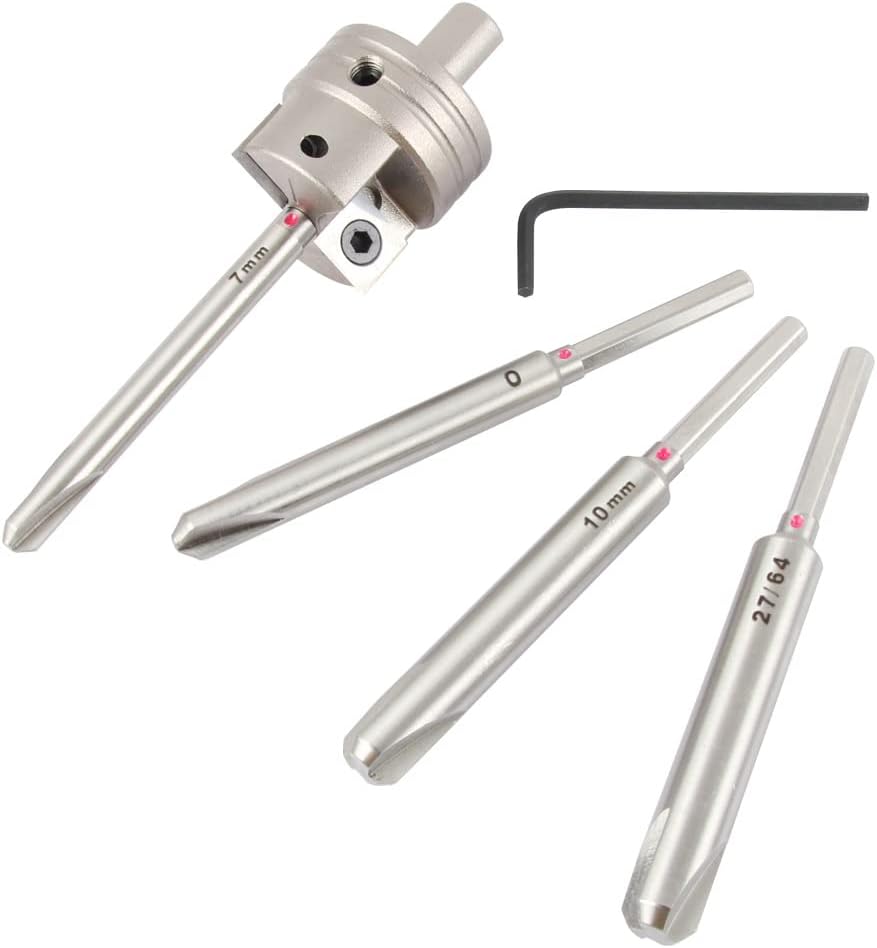 Pen Barrel Trimmer Kits with No-Sharpening Cutting Head, 7mm, 27/64", 10mm Pen Mill Pilot Cutter Shafts, Pack of 2 I549931