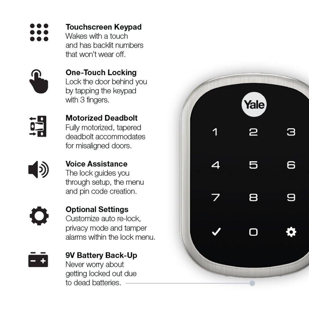 Satin Nickel Key Free Touchscreen Deadbolt E142078
